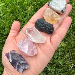 Good Vibes Crystal Set Raw Crystals and Stones Healing Crystal Crystal Starter Kit Good Vibrations Positive Energy Raw Crystal Set image 8