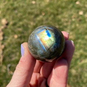 Labradorite Sphere - Labradorite Crystal Sphere - Crystals - Third Eye Chakra Stone - Labradorite with Flash - Polished Labradorite