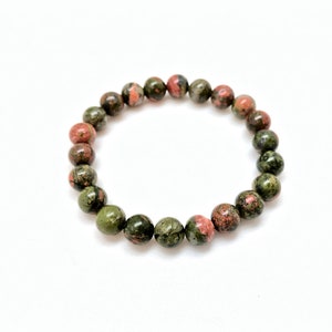 Unakite Bracelet - Crystal Bracelet - Unakite Jewelry - Elastic Bracelet - Stretch Bracelet - Unakite Gemstone - Genuine Unakite