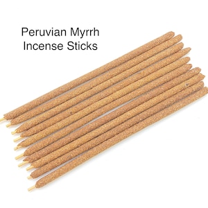 Peruvian Myrrh Incense Sticks (10 Sticks per Pack) - Myrrh Incense - Stick Incense - Resin Incense Sticks - Myrrh Resin Incense Sticks