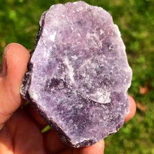 Raw Lepidolite Stone Flat Books A Quality Rough Lepidolite Crystal Slab Purple Mica Plate Lepidolite Slice Lepidolite Book image 2