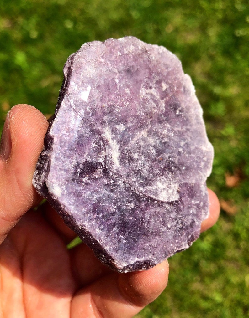 Raw Lepidolite Stone Flat Books A Quality Rough Lepidolite Crystal Slab Purple Mica Plate Lepidolite Slice Lepidolite Book image 2