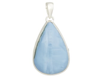 Owyhee Blue Opal Pendant Sterling Silver - Owyhee Blue Opal jewelry - Owyhee Blue Opal Necklace - healing crystals and stones 844