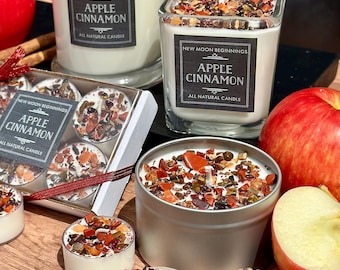 Apple Cinnamon Candles - Fall Candles - Handmade Soy Candle - Cinnamon Candle - Fruity & Spicy Autumn Candle - Apple Cinnamon Scented Candle
