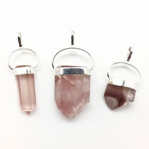Polished Lithium Quartz Pendant - Sterling Silver Pendant - Lithium Quartz Point Necklace - Polished Point Pendant - Lithium Quartz Jewelry