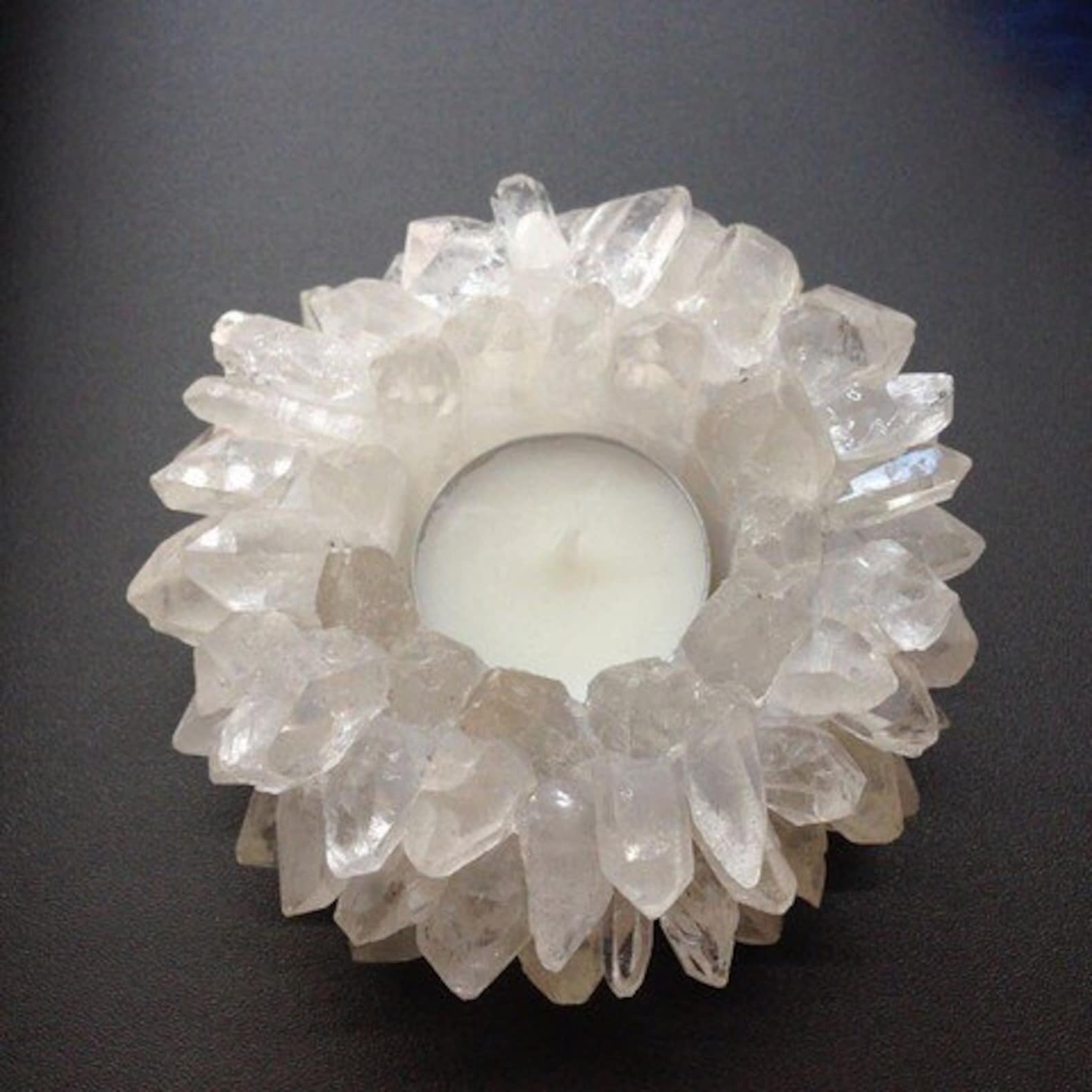 Raw Quartz Cluster Candle Holder Quartz Candle Holder Etsy