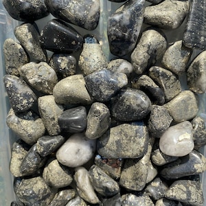 African Gold Pyrite Tumbled Stone - Multiple Sizes Available - Tumbled Pyrite Crystal - Polished African Gold Pyrite Gemstone - Fool&#39;s Gold