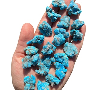 Raw Blue Turquoise Stone (0.3" - 1.5") - Grade A - Blue Turquoise Kingman Arizona A2 - Blue Turquoise Crystal - Natural Turquoise Stone