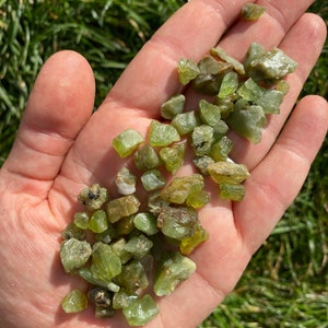 Raw Peridot 1 55 gram stones Rough Peridot Crystal Peridot Stone Healing Crystals & Stones Olivine or Chrysolite Peridot Chunk image 9