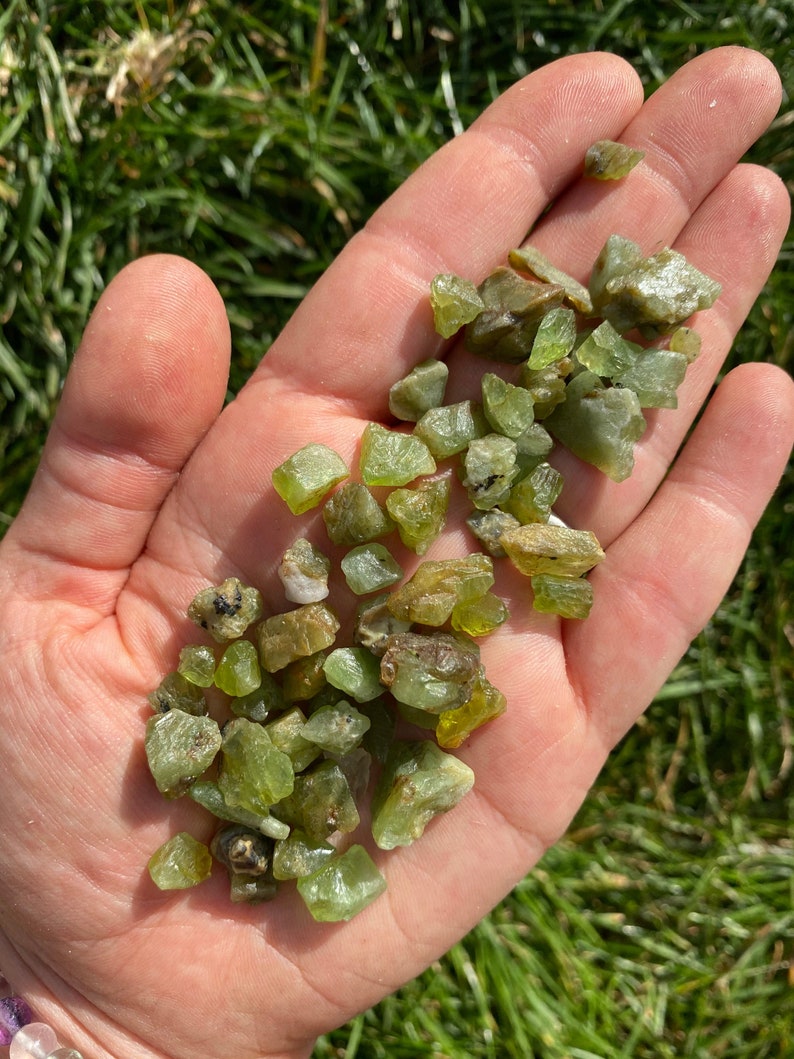 Raw Peridot 1 55 gram stones Rough Peridot Crystal Peridot Stone Healing Crystals & Stones Olivine or Chrysolite Peridot Chunk image 9