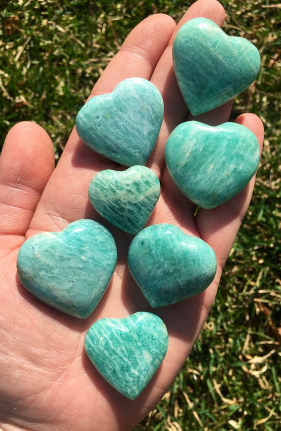 Amazonite Crystal Heart Amazonite Heart Healing Crystals Etsy