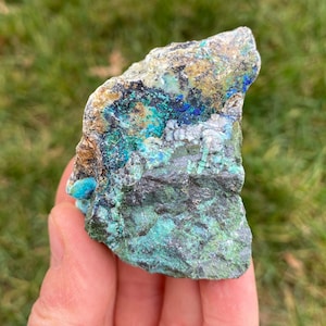 Raw Azurite Crystal (1" - 4") - Grade B - Azurite Malachite Stone - Rough Azurite Stone - Healing Crystals - Raw Malachite Azurite Crystal