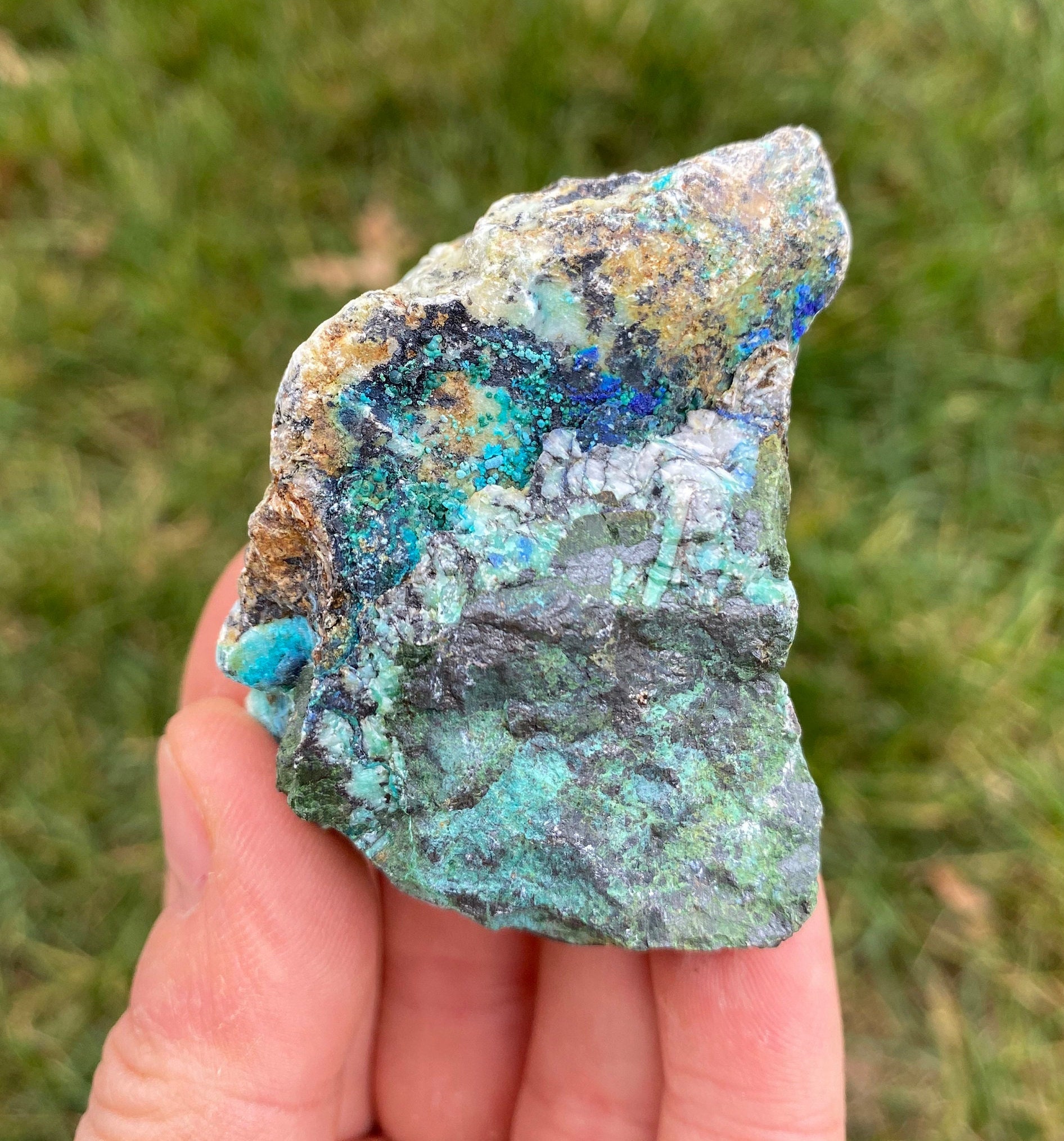 Raw Azurite Crystal (1" - 4") - Grade B - Azurite Malachite Stone - Rough Azurite Stone - Healing Crystals - Raw Malachite Azurite Crystal
