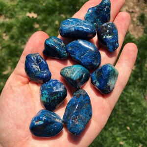 Shattuckite Tumbled Stone Grade A Shattuckite Multiple Sizes Available Shattuckite Tumbled Crystal Polished Blue Gemstone image 8