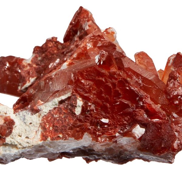 Red Quartz Cluster - Hematoid Quartz Crystal Cluster - Red Quartz Crystal Cluster - Quartz & Hematite - Harlequin Quartz Cluster - 19