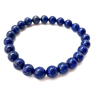 Lapis Lazuli Bracelet - Crystal Bracelet - Lapis Lazuli Jewelry - Lapis Lazuli Elastic Bracelet - Genuine Lapis Lazuli Gemstone