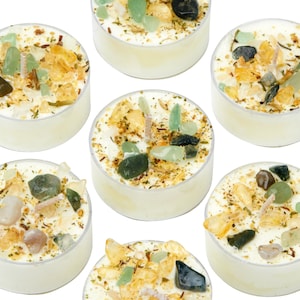Honeysuckle Jasmine Candles - Crystal & Herb Candles - Aromatherapy Candles - Floral Candle - Soy Jasmine Candles and Tealights - Handmade! image 8