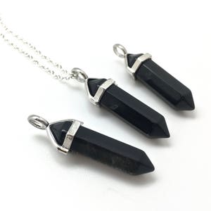 Black Tourmaline Necklace Black Tourmaline Point Pendant Polished Black Tourmaline Pendant Genuine Black Tourmaline Crystal Pendant image 3