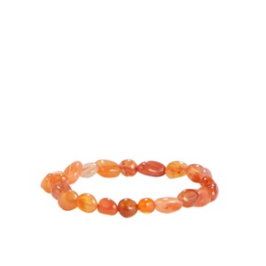 Karneol Armband - Nugget Armband - Karneol Schmuck - Elastisches Armband - Echter Karneol Edelstein - Stretch Armband - Orange Edelstein