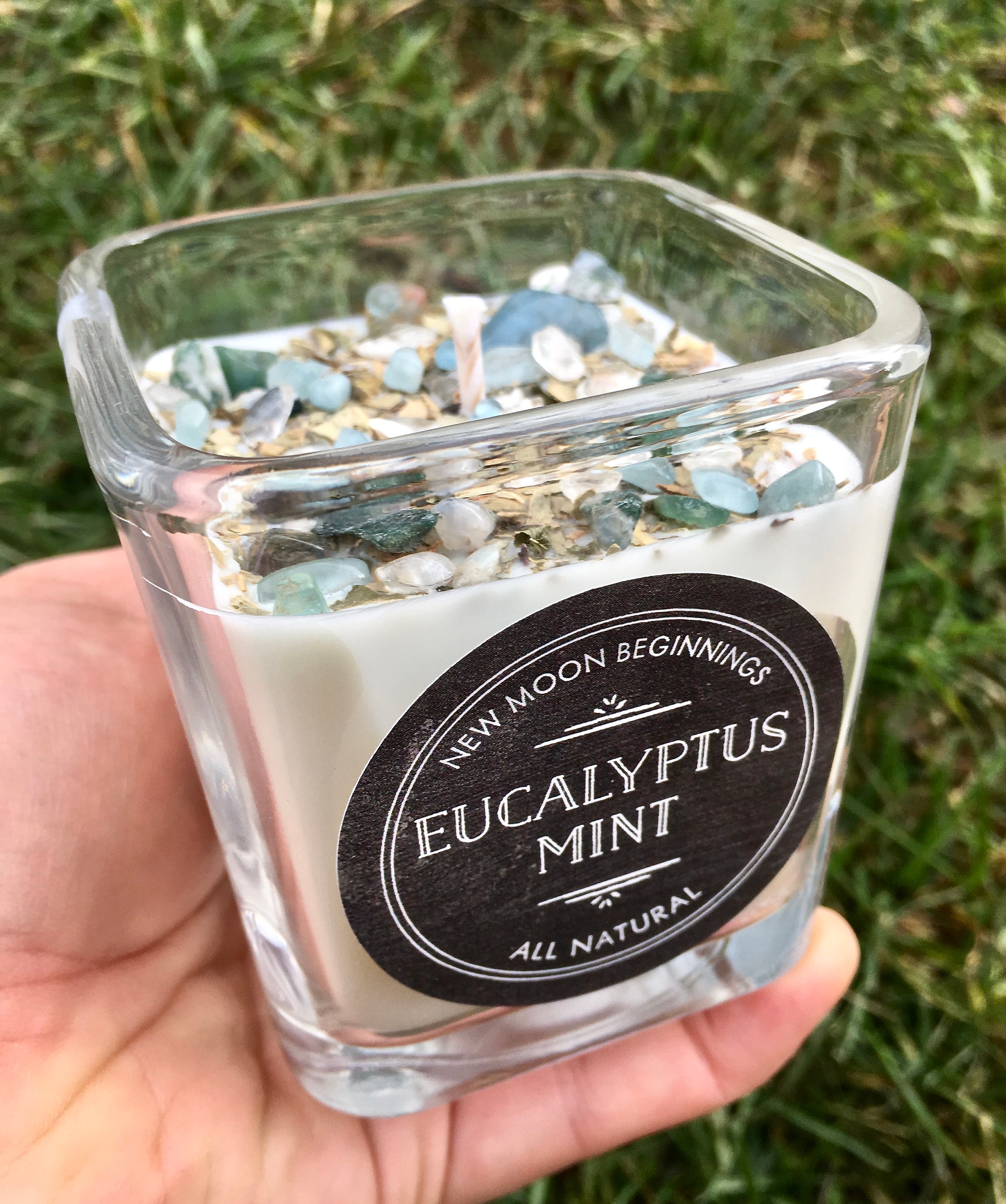 Eucalyptus Mint Candles Crystal & Herb Candles Energy Etsy