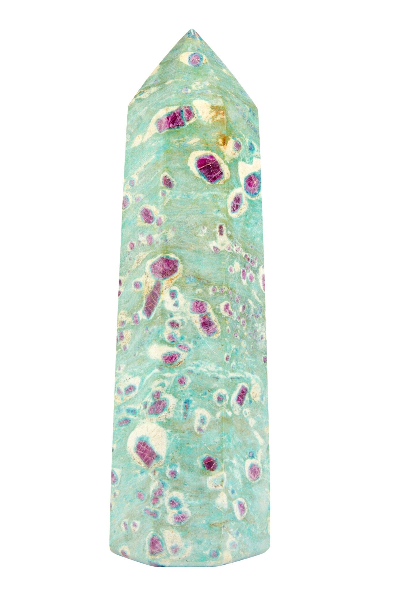 Ruby in Fuchsite Stone Tower - Tall Point One Of A Kind Crystal Polished Large Standing 2