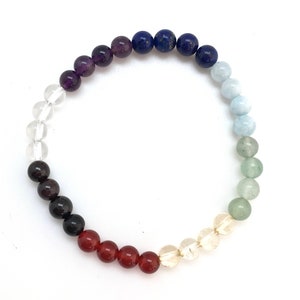 7 Chakra Bracelet - Crystal Elastic Bracelet - Chakra Jewelry - Chakra Crystals - Crystal Bracelet - Seven Chakra Balancing Bracelet