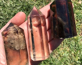 aki スモーキークォーツ タワー 高品質】スモーキークォーツ ミニタワー84◇ Smoky Quartz