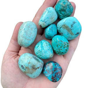 Peruvian Turquoise Tumbled Stone Chrysocolla Tumbled Turquoise Crystal Polished Blue Turquoise Stone From Peru Natural Turquoise image 4