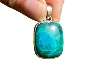 chrysocolla pendant - chrysocolla cabochon - healing crystals and stones - chrysocolla necklace - chrysocolla jewelry - chrysocolla