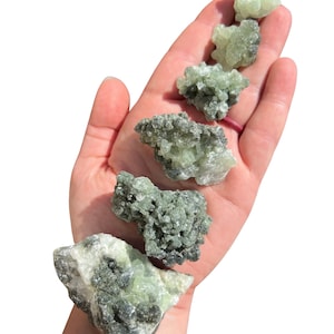 Raw Prehnite Cluster (0.5&quot; - 3&quot;) Grade A Raw Prehnite Crystal Cluster - Raw Prehnite Specimen - Rough Prehnite Clusters - Grade A Clusters