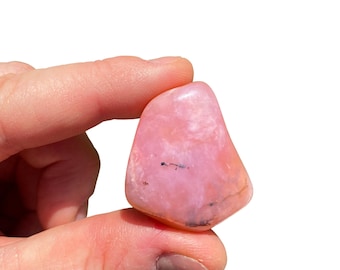 Pink Opal Tumbled Stone - Grade AA - Multiple Sizes Available - Polished Peruvian Opal Crystal - Tumbled Peruvian Pink Opal