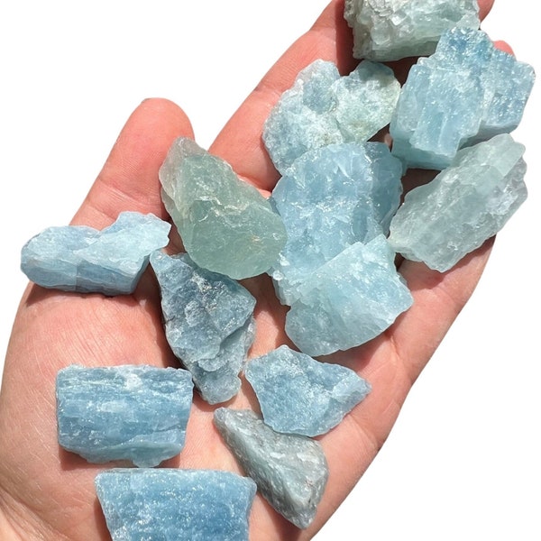 Raw Aquamarine Crystal (.75" - 3.5") Grade A+ Raw Aquamarine Stone - Natural Aquamarine Raw - Genuine Aquamarine - Raw Aquamarine Crystals