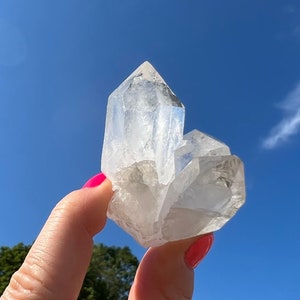 Raw Clear Quartz Point Cluster (.5&quot; - 6&quot;) A Grade Clear Quartz Crystal Point - Crystal Quartz Geode Cluster - Natural Large Quartz Cluster