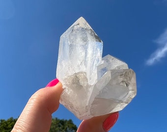 Raw Clear Quartz Point Cluster (.5" - 6") A Grade Clear Quartz Crystal Point - Crystal Quartz Geode Cluster - Natural Large Quartz Cluster