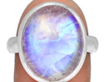Rainbow Moonstone Ring - size 9.5 ring - moonstone ring silver - moonstone ring size 9.5 - moonstone ring - sterling silver ring - 3697
