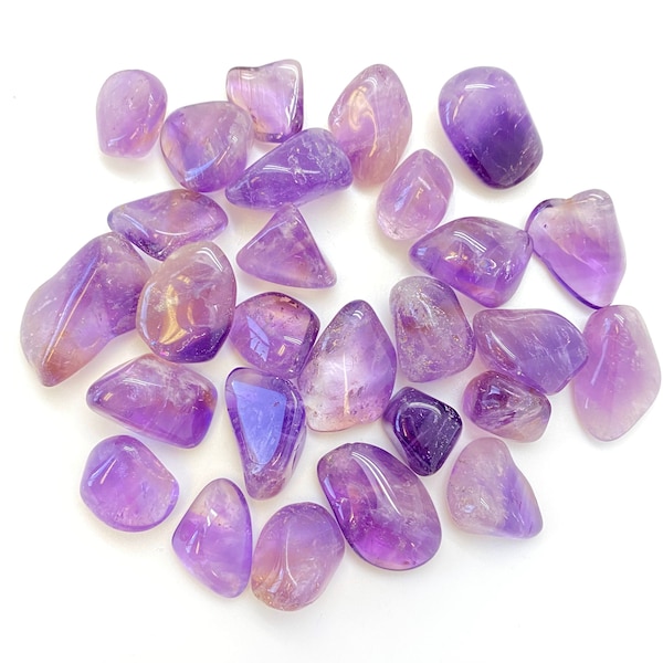 Bolivianischer Amethyst Trommelstein - mehrere Größen erhältlich - getrommelter Amethyst Kristall - polierter Amethyst Edelstein - Amethyst und Ametrin