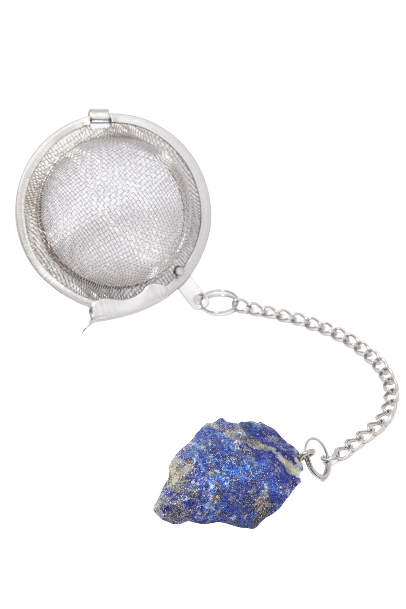infuseur de thé en pierre lapis lazuli brut - boule cristal passoire à cute tea steeper diffuseur brut