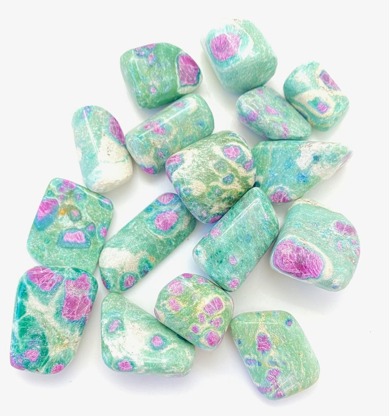 Ruby in Fuchsite Stone - tumbled stones - ruby fuchsite stone - healing crystals and stones - heart chakra crystals - ruby fuchsite crystal 