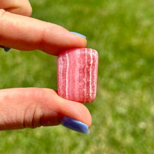 Rhodochrosite Tumbled Crystal - Tumbled Rhodochrosite Gemstone - Multiple Sizes Available - Polished Pink Rhodochrosite Tumbled Stone