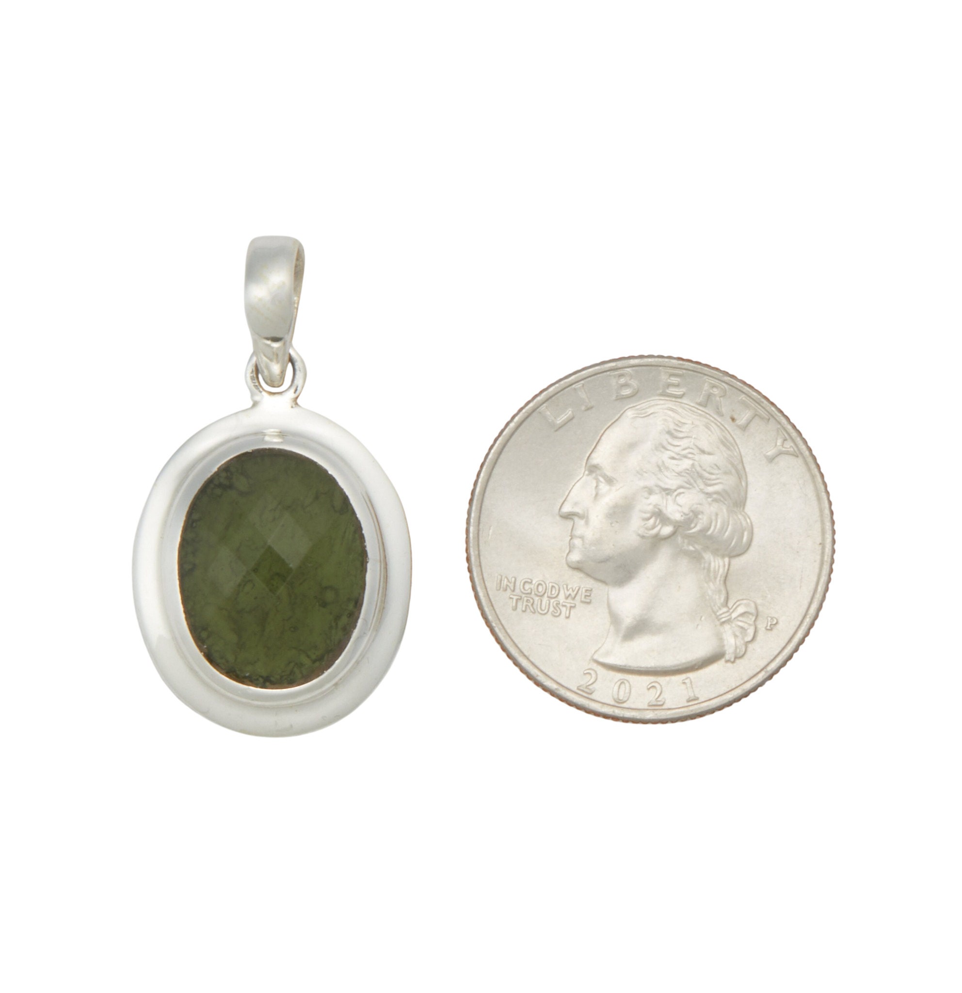 Faceted 2024 moldavite pendant