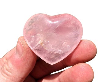 Cuore di cristallo di quarzo rosa - Cuore di cristallo di quarzo rosa lucidato - Cristalli - Cuore di pietra di quarzo rosa - Mini cuore di cristallo rosa