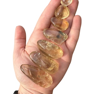 Natural Citrine Crystal Light (0.5&quot; - 2.25&quot;) - Citrine Tumbled Stone (Grade AB) - Champagne Color - Real Citrine - Light Citrine Crystal