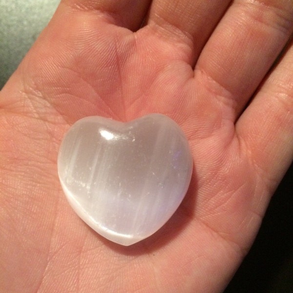 Selenite Heart - Small Selenite Crystal Heart - Healing Crystal Heart - White Crystal Heart - Heart Gemstone - Mini Crystal Heart Gift
