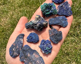 Raw Azurite Crystal - Rough Azurite Malachite Stone - Raw Azurite Malachite Cluster - Natural Blue Azurite Gemstone