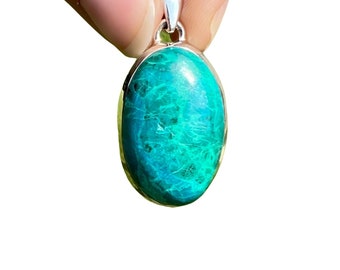 chrysocolla pendant - chrysocolla cabochon - healing crystals and stones - chrysocolla necklace - chrysocolla jewelry - chrysocolla - 608