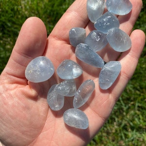 Blue Celestite Tumbled Stone NOT polished Multiple Sizes Available Tumbled Blue Celestite Crystal Blue Healing Crystal and Gemstone image 6