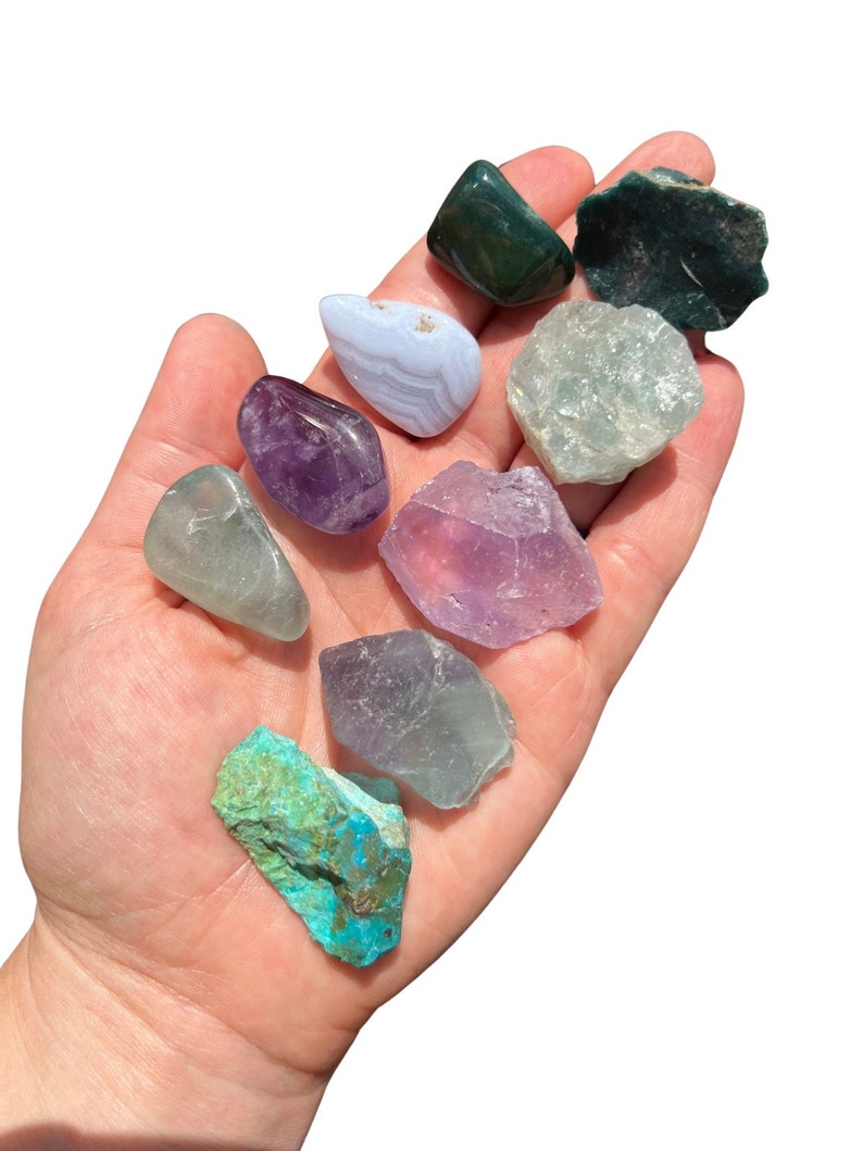 Pisces Zodiac Crystal Set - Raw Pisces Zodiac Crystals - Metaphysical Crystals - Astrology Gift - Rough Pisces Stone Kit - Pisces Birthstone image 9