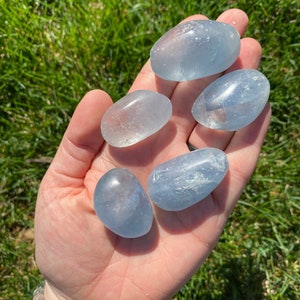 Blue Celestite Tumbled Stone NOT polished Multiple Sizes Available Tumbled Blue Celestite Crystal Blue Healing Crystal and Gemstone image 8