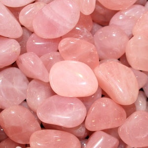 Rose Quartz Tumbled Crystal - Multiple Sizes Available - Tumbled Rose Quartz Stone - Gemmy Rose Quartz Crystal