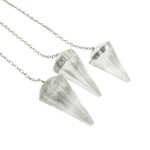 Clear Quartz Pendulum - Clear Quartz Crystal Dowsing Pendulum - Divination Pendulum Crystal for Reiki - Crystal Pendulum image 3